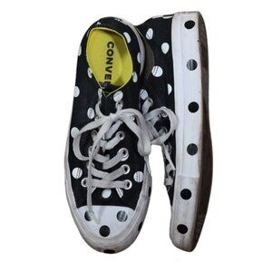 EUC Size 7 Converse All Star Black & White Polka Dot Sneakers